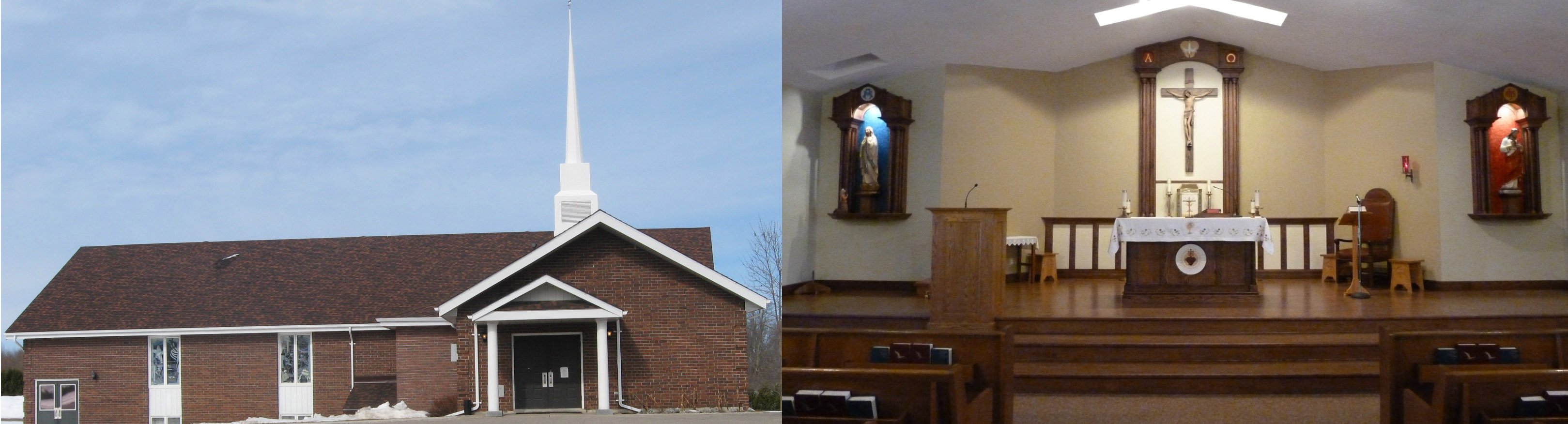 Banner of Our Lady of Lourdes Church in Elmvale